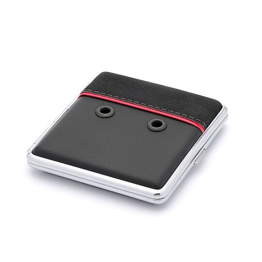 NEU-Rohretui Lederoptik, schwarz, mit rotem Streifen, für 4 Rohre