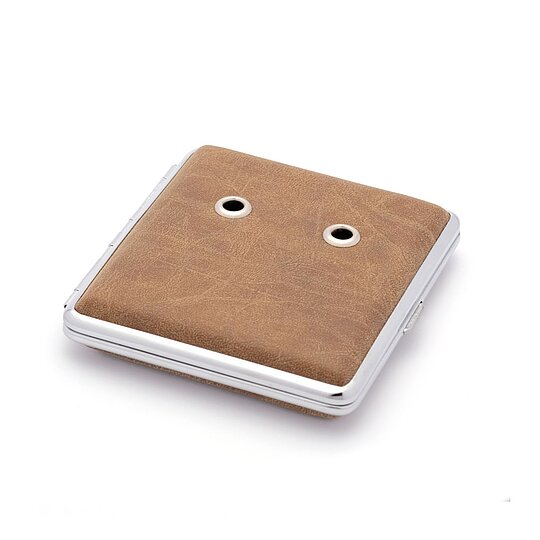 NEU-Rohretui, Leder-Optik, Chromrahmen, hellbraun, für 4 Rohre