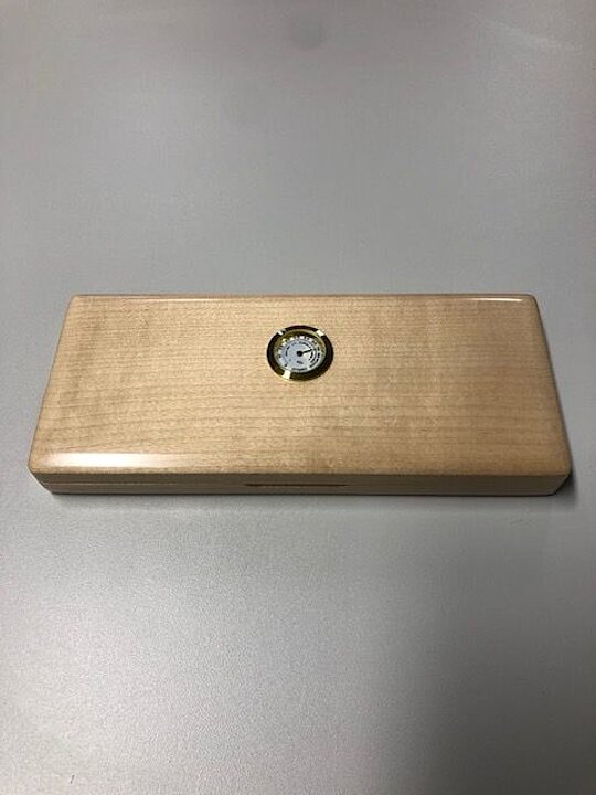 Rohretui für 10 Rohre, Holz natur, mit Hygrometer (BR10N+Hygro)