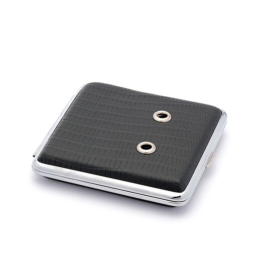 NEU-Rohretui, Lederoptik, schwarz, Chromrahmen, für 4 Rohre