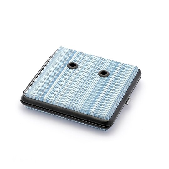 NEU-Rohretui, Textilfinish-Optik, grau-blau, schwarzer Metallrahmen, 4 Rohre