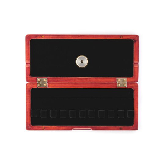 Rohretui für 10 Rohre, Holz braun, mit Hygrometer (BR10B+Hygro)