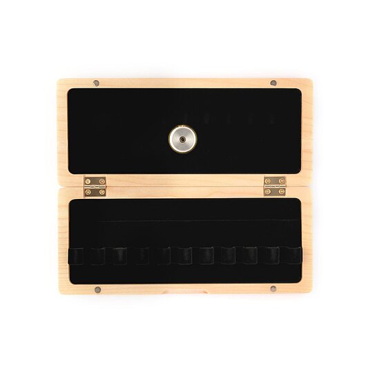 Rohretui für 10 Rohre, Holz natur, mit Hygrometer (BR10N+Hygro)